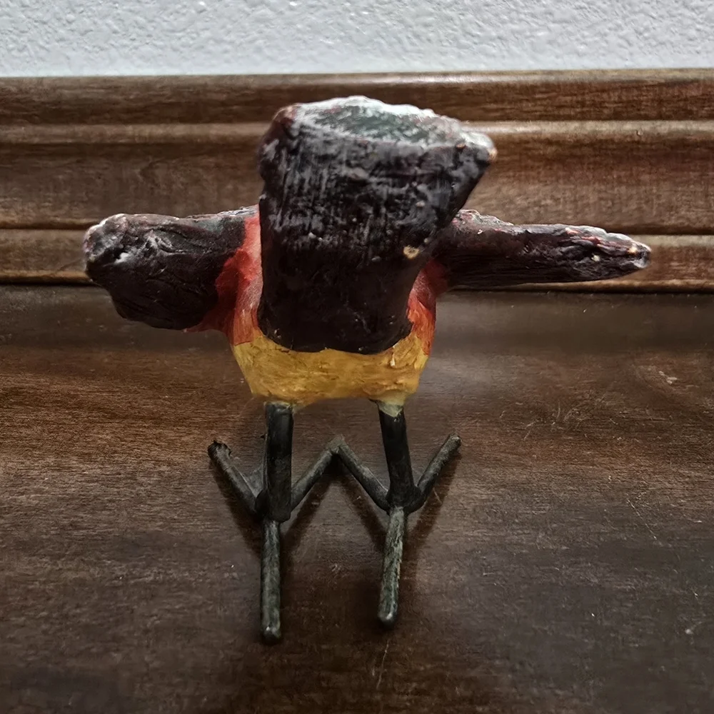 Red Black And Yellow Decorative Bird Figurine Resin